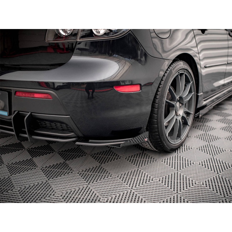 Street PRO Rear Side Splitters (+flaps) Mazda 3 MPS MK1 2006-2008 Maxton Design